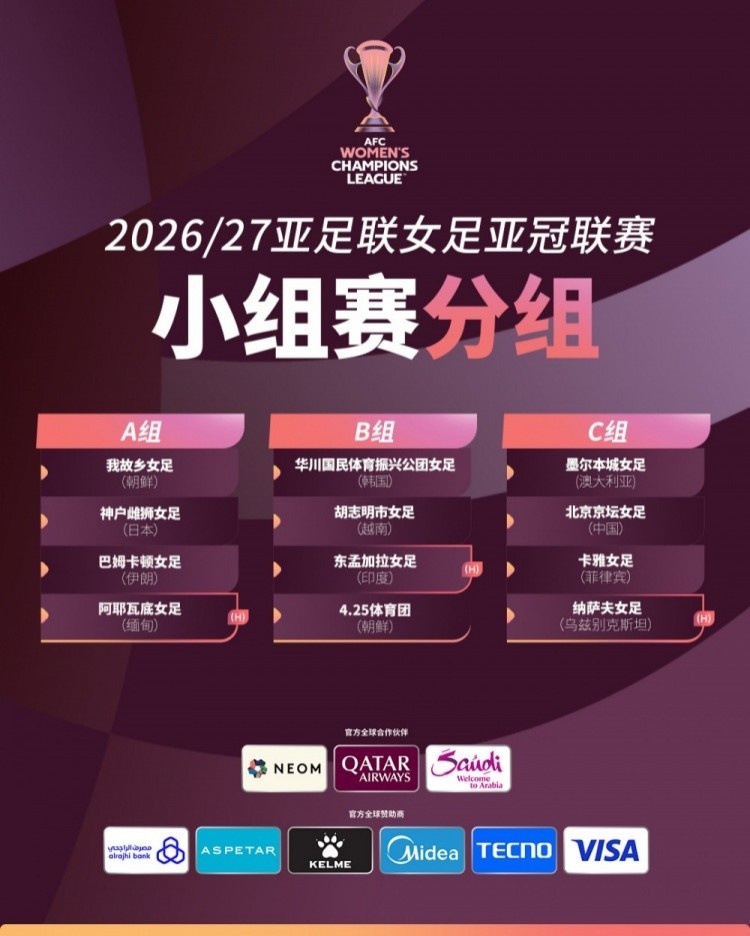 足协：2025赛季女超冠军北京京坛女足将代表中国参加亚冠联赛